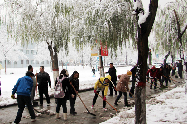 365游戏大厅学生积极开展义务劳动清扫积雪